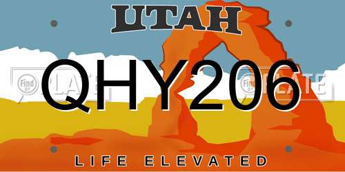 QHY206 Utah License Plate