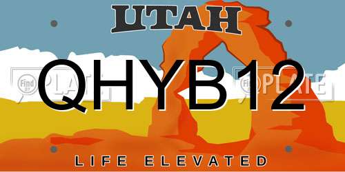 QHYB12 Utah License Plate
