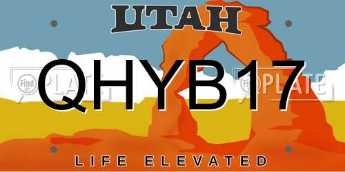 QHYB17 Utah License Plate