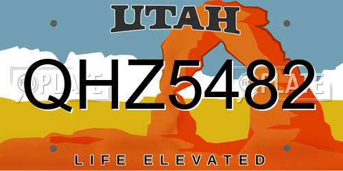 QHZ5482 Utah License Plate
