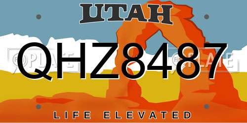 QHZ8487 Utah License Plate