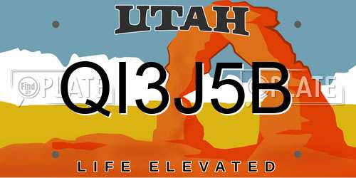 QI3J5B Utah License Plate