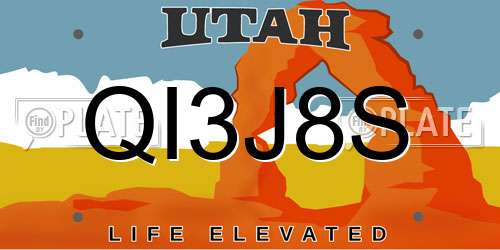 QI3J8S Utah License Plate