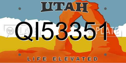 QI53351 Utah License Plate