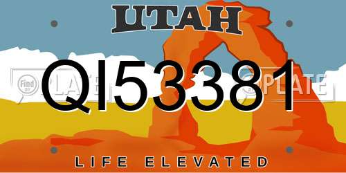 QI53381 Utah License Plate