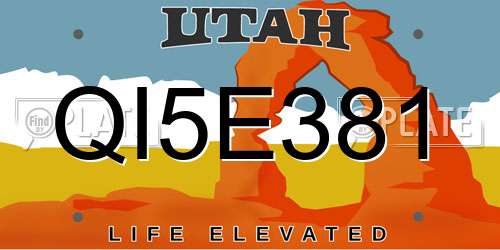 QI5E381 Utah License Plate