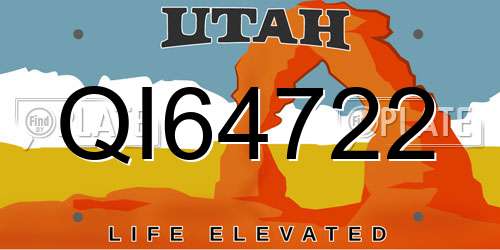 QI64722 Utah License Plate