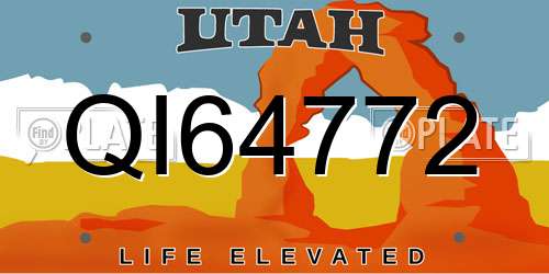 QI64772 Utah License Plate