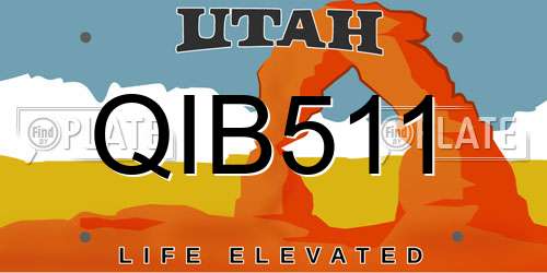 QIB511 Utah License Plate