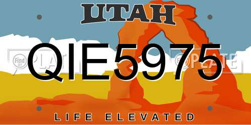 QIE5975 Utah License Plate