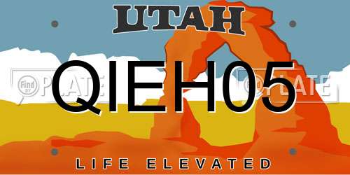 QIEH05 Utah License Plate