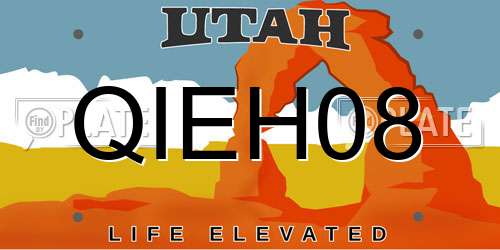 QIEH08 Utah License Plate