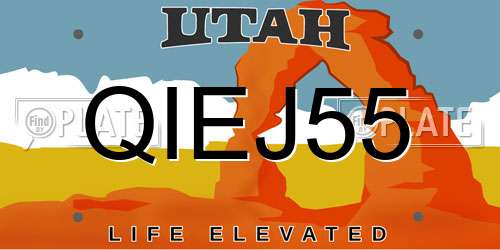QIEJ55 Utah License Plate