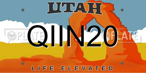 QIIN20 Utah License Plate