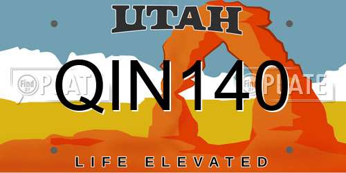 QIN140 Utah License Plate