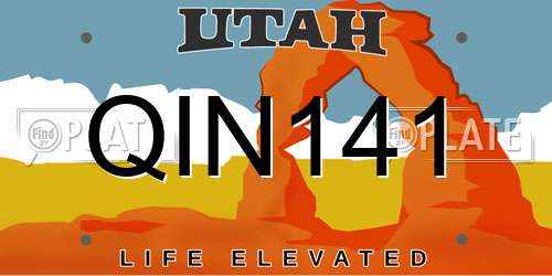 QIN141 Utah License Plate