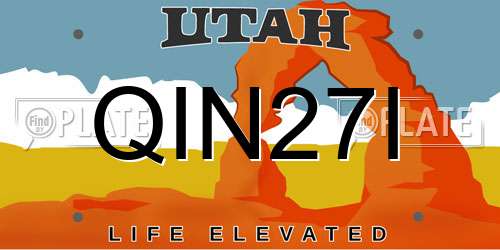 QIN27I Utah License Plate