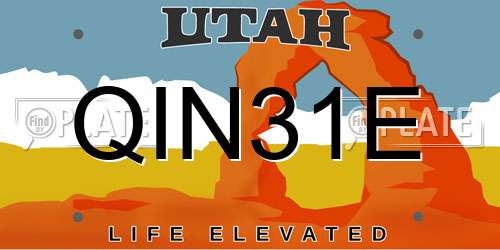 QIN31E Utah License Plate