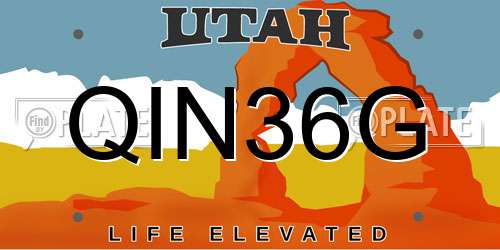 QIN36G Utah License Plate