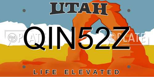 QIN52Z Utah License Plate