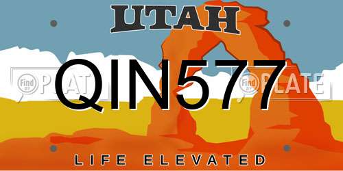QIN577 Utah License Plate