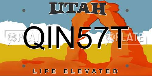 QIN57T Utah License Plate