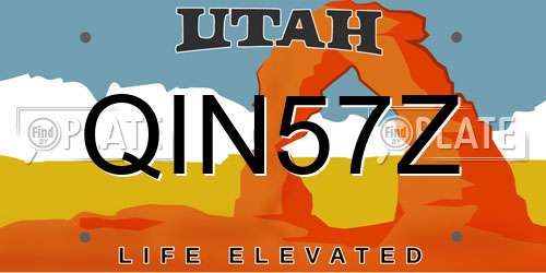 QIN57Z Utah License Plate