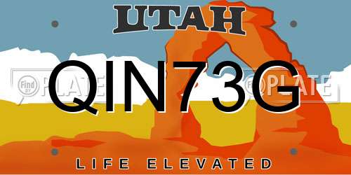 QIN73G Utah License Plate