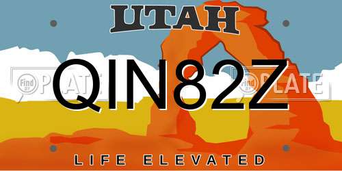 QIN82Z Utah License Plate