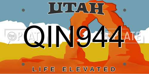 QIN944 Utah License Plate