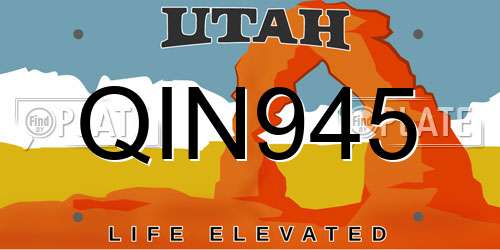 QIN945 Utah License Plate