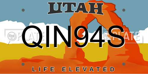 QIN94S Utah License Plate