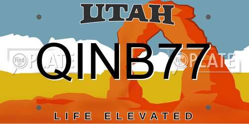 QINB77 Utah License Plate
