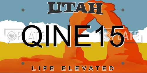 QINE15 Utah License Plate
