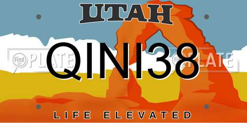 QINI38 Utah License Plate