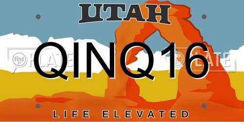 QINQ16 Utah License Plate