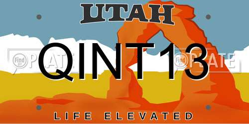 QINT13 Utah License Plate