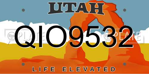 QIO9532 Utah License Plate