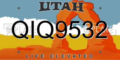 QIQ9532 Utah License Plate