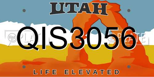 QIS3056 Utah License Plate