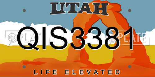 QIS3381 Utah License Plate