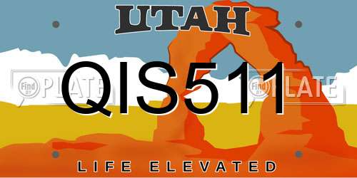 QIS511 Utah License Plate