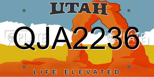 QJA2236 Utah License Plate