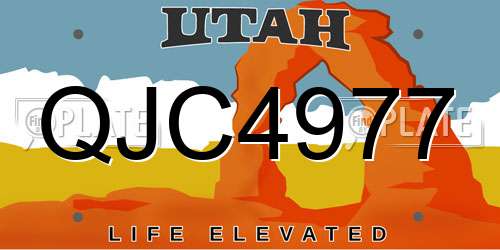 QJC4977 Utah License Plate