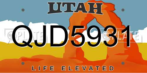 QJD5931 Utah License Plate