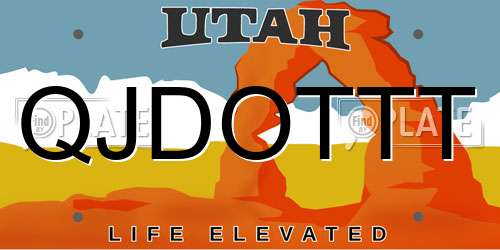 QJDOTTT Utah License Plate
