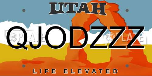 QJODZZZ Utah License Plate