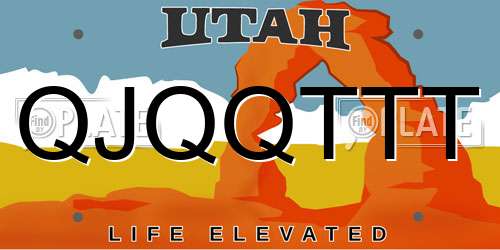 QJQQTTT Utah License Plate