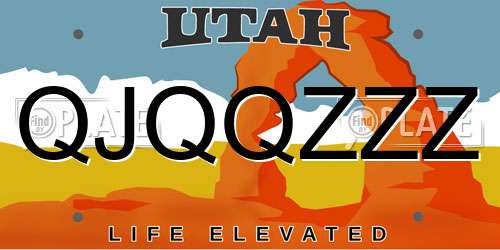 QJQQZZZ Utah License Plate