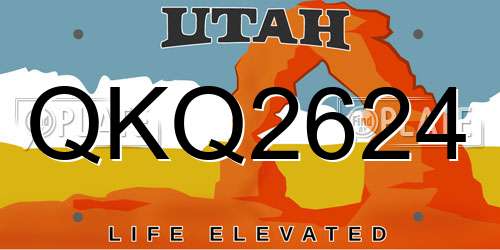 QKQ2624 Utah License Plate